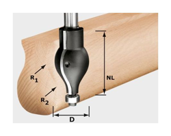 Fresa a profilare HW gambo 12 mm HW R20.5/16/D32/57 S12 - Festool precio