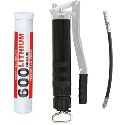 Kit completo siringa grasso a leva per ingrassaggio manuale in metallo brunito 1 kg - MAESTRI