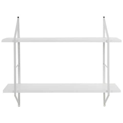 Mensola Murale Design Legno Bianco E Metallo Bridge en oferta