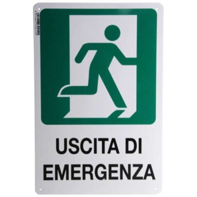 Machieraldo - CARTELLO USCITA EMERGENZA 20x 30 PLASTICA