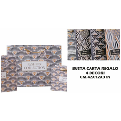 BUSTA REGALO CARTA CM.42X12X31h 4 DECORI - BIGHOUSE IT características
