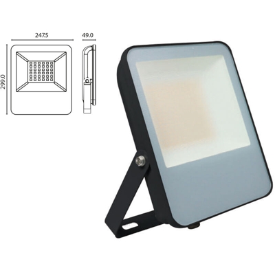 V-tac - Faro Led Flood 160lm/W 100W 16000lm Neutro 4000K Carcassa Nera IP65 Super Luminoso SKU-5920