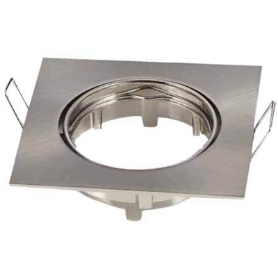faro incasso soffitto cornice satinato quadrato orientabile foro 74mm gu10/g5.3 - V-TAC