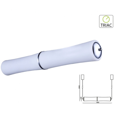 Lampadario LED a Sospensione con Doppio Cilindro Orizzontale 32W Colore Bianco Satinato 3000K Triac Dimmerabile - V-tac