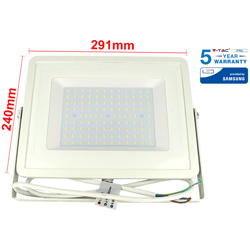 LEDLUX FE6100N Faro Led Flood Light 100W IP65 Bianco Neutro Super Slim 30mm Carcassa Bianca Samsung Garanzia 5 Anni SKU-416 - V-TAC en oferta