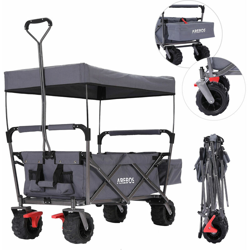 Carrello da trasporto Bollard Pieghevole con tetto Carrello manual Grigio - Arebos precio