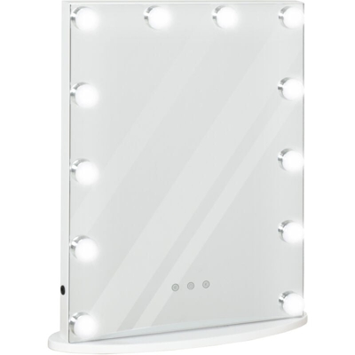 Specchio da Tavolo per Trucco e Make up con 12 Luci a LED Dimmerabili e Interruttore Touch - Homcom