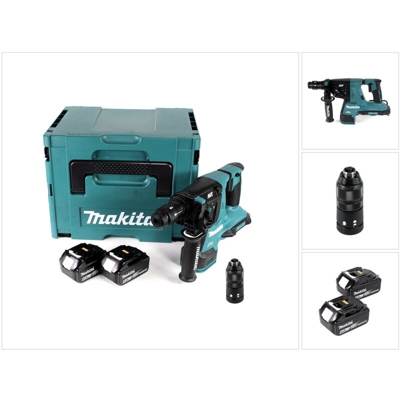 Makita DHR 281 GJ Tassellatore a batteria 2x 18 V / SDS-PLUS in valigetta Makpac + 2x Batterie BL 1860 B 6,0 Ah - senza caricabatterie