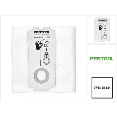 Festool SELFCLEAN Sacchetto filtro SC-FIS-CT MINI/MIDI-2/25 - 25 pezzi ( 204308 ) per CT MINI e CT MIDI dall'anno di costruzione 2019