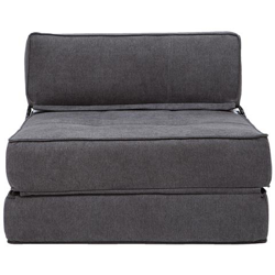 Poltrona Convertibile Design Effetto Velluto Grigio Scuro Katy precio