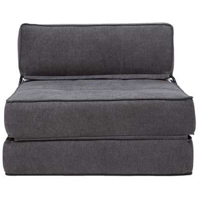 Poltrona Convertibile Design Effetto Velluto Grigio Scuro Katy