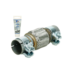 Tubo flessibile scarico acciaio inox universale 50x100 mm con 2 morsetti + pasta - ECD GERMANY características