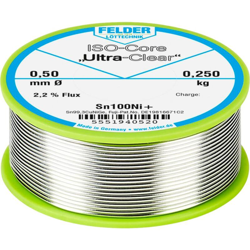 Felder Löttechnik ISO-Core Ultra-Clear Sn100Ni+ Stagno senza piombo Bobina Sn99.25Cu0.7Ni0.05 0.250 kg 0.5 mm en oferta