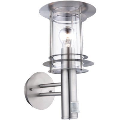 GLOBO Applique da Esterno con Sensore MIAMI Acciaio Inox Argento 3151S