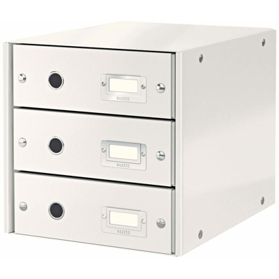 Schedario WOW Bianco con 3 Cassetti - Leitz