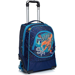 Zaino Trolley Cartella Scuola SJ Boy Ledtech Manico Telescopico e 3 Ruote - Seven en oferta
