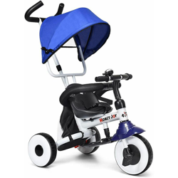 Costway - Triciclo con Tre Ruote Passeggino con Sedile Pieghevole per Bambini, Tettuccio Rimovibile, età Applicabile: 1-5 Anni, Dimensioni: 102 x 50 precio