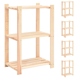 Scaffali a 3 Livelli 5 pz 60x38x90 cm in Massello Pino 150 kg - VIDAXL precio