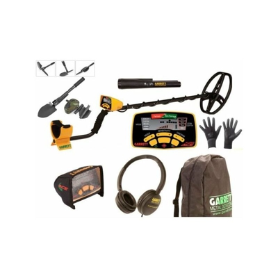 Metal detector garrett euro ace 350 zaino + propointer + cuffia + pala + guanti