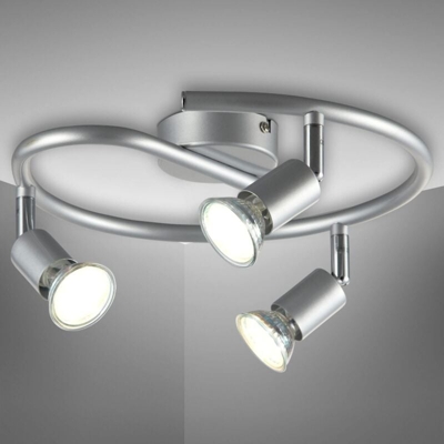 B.k.licht - Plafoniera con faretti LED da soffitto orientabili, luce calda, include 3 lampadine GU10 da 3W, lampada moderna da soffitto per cucina,