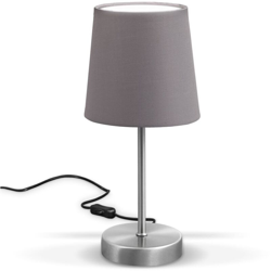 B.k.licht - Lampada da comodino, Lampada da tavolo con paralume in tessuto grigio, adatta per lampadina E14 non inclusa max 25W, altezza 30.8cm, características