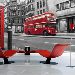 Fotomurale Cabina telefonica e autobus cm 250x193 Artgeist precio