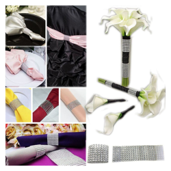 Asciugamano in argento 8 file Sparkle Diamond Gold Mesh Wrap strass aineau Party Chair Sash Decor LAVENTE - DRILLPRO en oferta