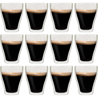Bicchieri a Doppia Parete per Latte Macchiato 12 pz 370 ml - ASUPERMALL