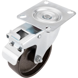 PrimeMatik - Rotelle pivotanti ruote industriale di metallo con freno 100 mm precio
