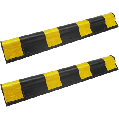 PrimeMatik - Angolo auto protettore. Con i composizione di gomma e riflettori, per il parcheggio 79 cm 2-pack