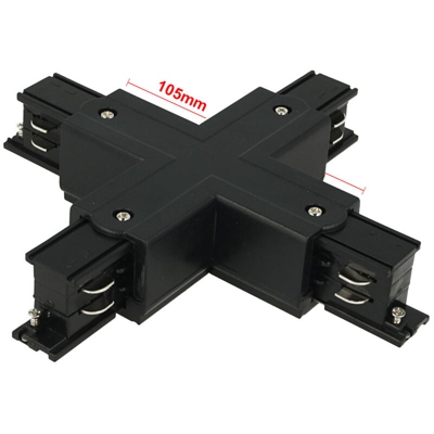 LEDLUX CB40244 Connettore Giunto Forma X Colore Nero Per Barra Sistema Binario Trifase CB40203