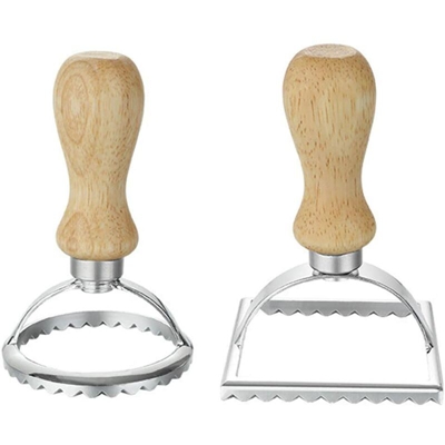 Ravioli Ravioli Stampino per biscotti Stampo per ravioli vecchi Stampino per ravioli Tagliare ravioli tondi e quadrati Pasta 2 pezzi - LANGRAY