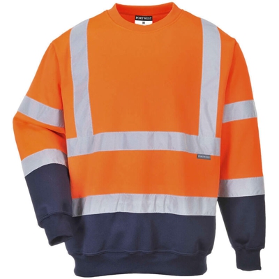 Felpa ad alta visibilità bicolore hi-vis arancione/navy, misura s - Portwest