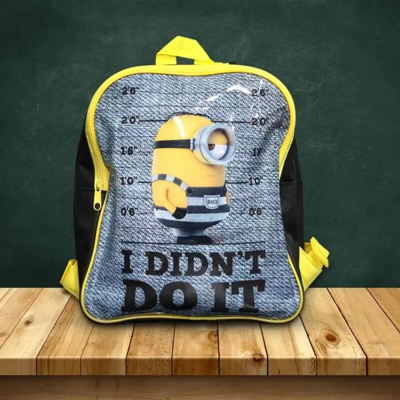 Zaino Minions Zainetto Cartella Scuola Asilo 30cm Giallo Grigio e Nero - LGVSHOPPING