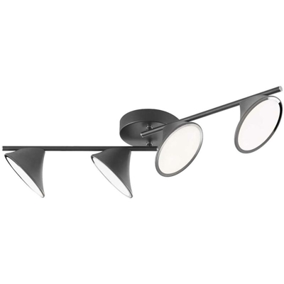 Lampada da Soffitto a LED Chara a 4 Lampadine Nera - Wofi