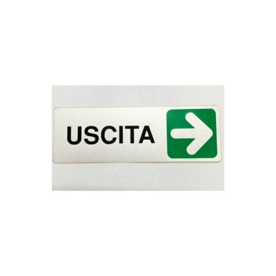 Etichetta Adesiva Segnaletica Targhetta Stickers Vari Modelli 13165V Uscita Con Freccia Dx (18944) - MARCA