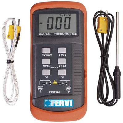 Misuratore Temperatura Termometro Digitale Portatile Con Sonda Fervi T063