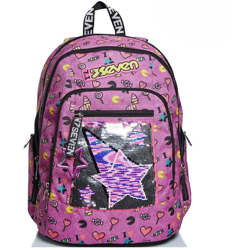 Zaino Cartella Scuola Advanced Starry Rainbow Rosa con Tasca Porta PC - Seven características