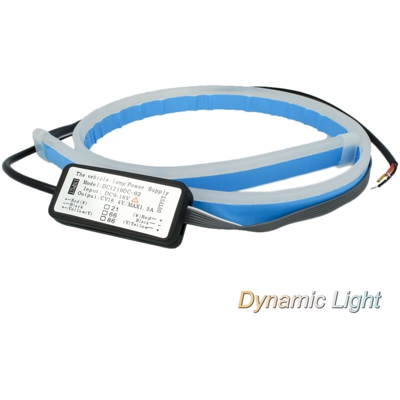 Carall - Kit Tubo Neon Striscia Led Auto 60cm Freccia Sequenziale Arancione e DRL Luce Diurne Bianco Style Audi VW GTI R-LINE