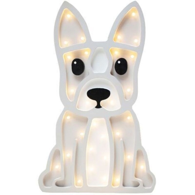 LULUMI - Lampada Bambini a Forma di Bulldog / Luci LED / Lampada Notturna per Bambini / Luci Notturne per Cameretta Bambini (Bianco) - Selsey
