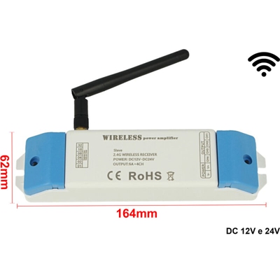 LEDLUX CL0244 Amplificatore Wireless 2.4G Slave Segnale PWM 4 Canali RGBW 12V 24V AP244 5AX4