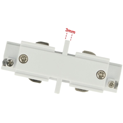 LEDLUX CB40111 Connettore Giunto Lineare Forma I Colore Bianco Per Barra Sistema Binario Trifase CB40103