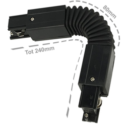 LEDLUX CB40255 Connettore Giunto Curvabile Forma L Colore Nero Per Barra Sistema Binario Trifase CB40203 en oferta