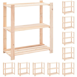 Scaffali a 3 Livelli 10 pz 80x38x90 cm in Massello Pino 150 kg - VIDAXL en oferta