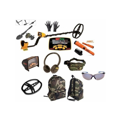Metal detector garrett euroace propointer zaino marsupio copri piastra occhiali