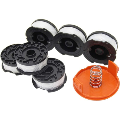 6 bobine di filo per trimmer Black e Decker (fili in nylon da 9,1 m ⌀ 1,65 mm con copri bobina e molla) - LANGRAY