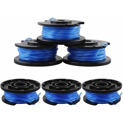 Ryobi String Trimmer 6pcs Bobina di ricambio per filo con cappuccio per trimmer Bobina di ricambio compatibile con Ryobi One + AC14RL3A-18V 24V 40V