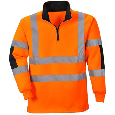 Felpa ad alta visibilità modello rugby arancione, misura s - Portwest