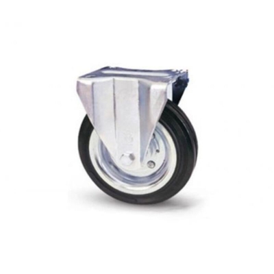 Ruota Ruote in Gomma con Piastra Fissa ? 100 mm Portata 80kg Piastra 105x85 mm - MAURER