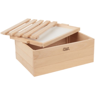 Maury's - CASSETTA PORTA PANE IN LEGNO NATURALE CON TAGLIERE RACCOGLI BRICIOLE36X26X15CM